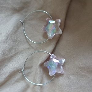 💜Chunky star hoop earrings